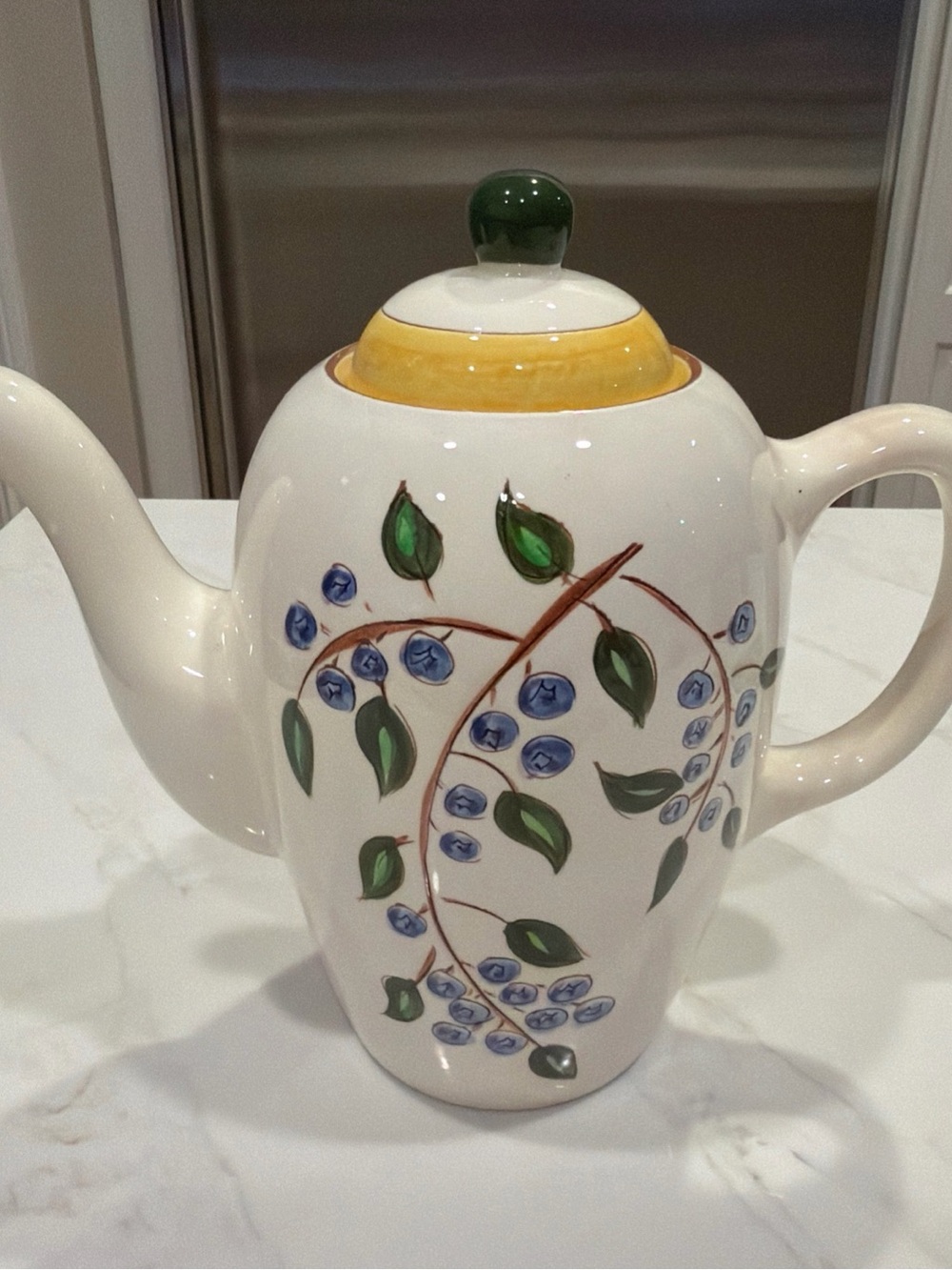 Vintage Stangl Pottery Blueberry Coffee Tea Pot Hand Painted Trenton NJ